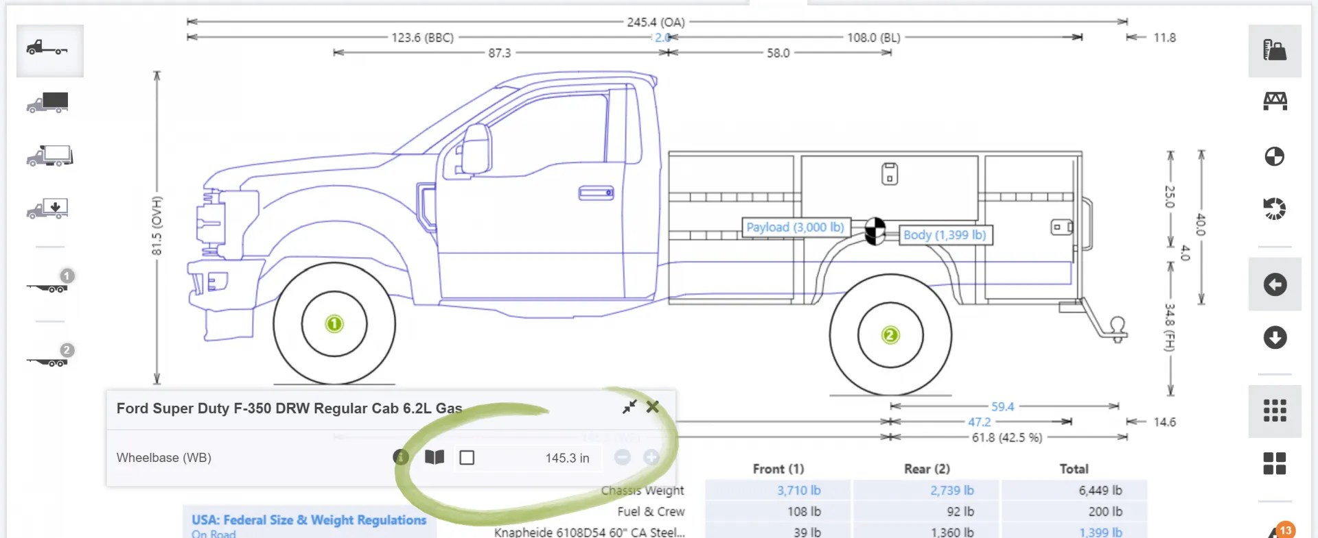 Truck Cab To Axle Body Length Chart