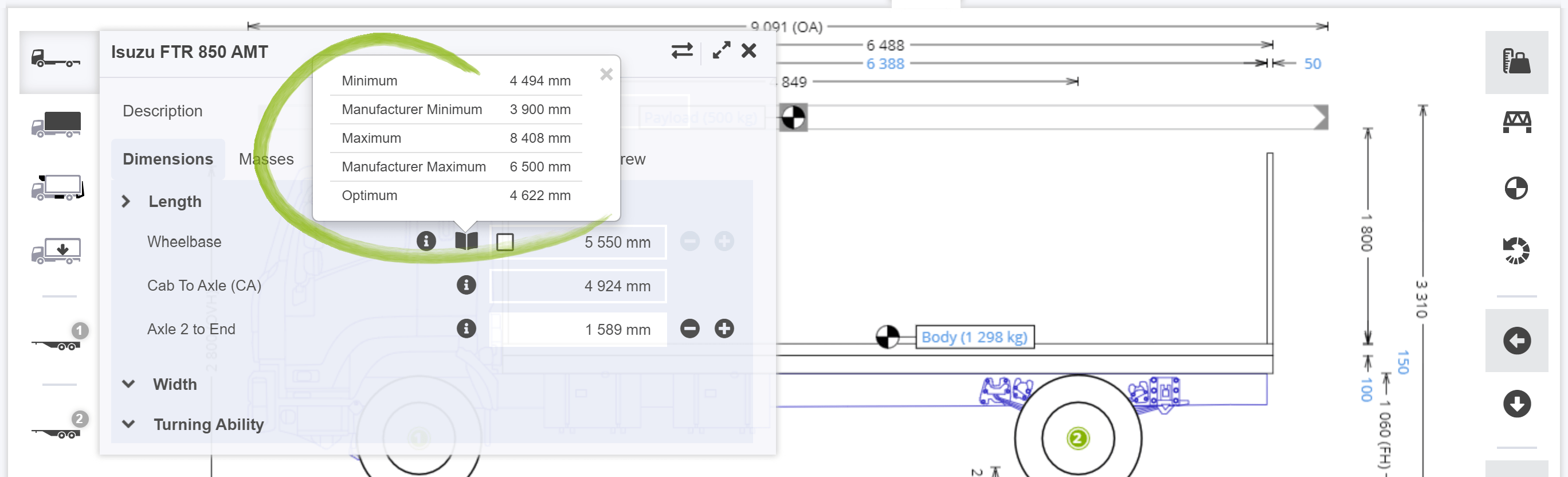 Import your own bodies to calculate axle weights TruckScience