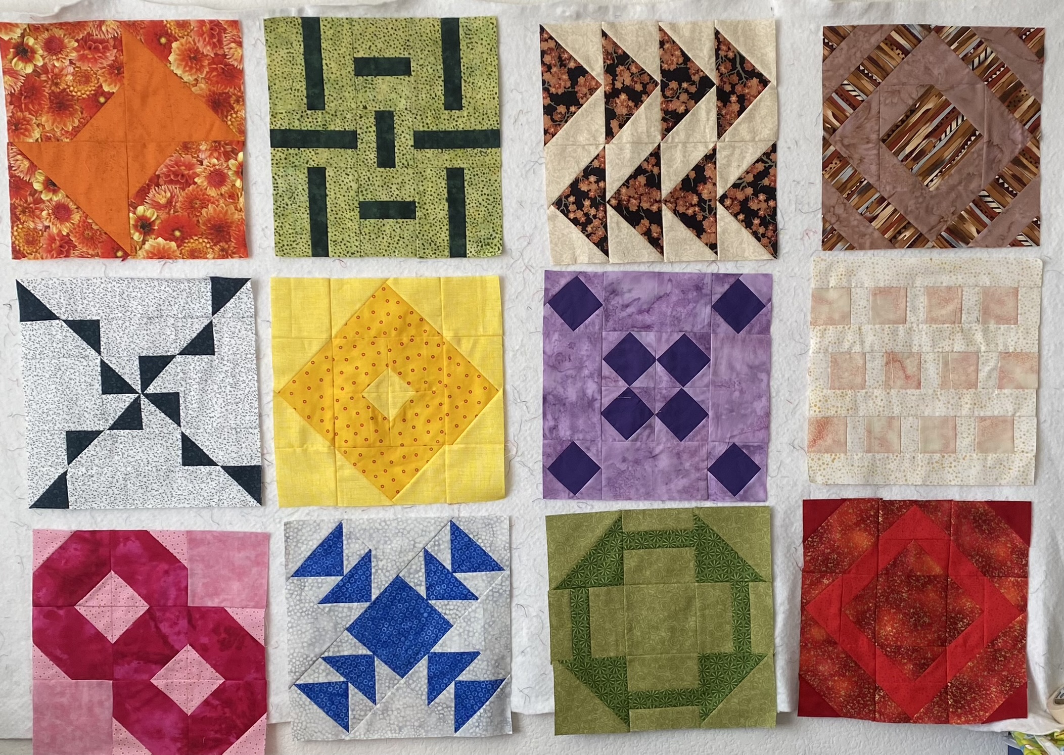 2022 monthly color challenge blocks True Blue Quilts