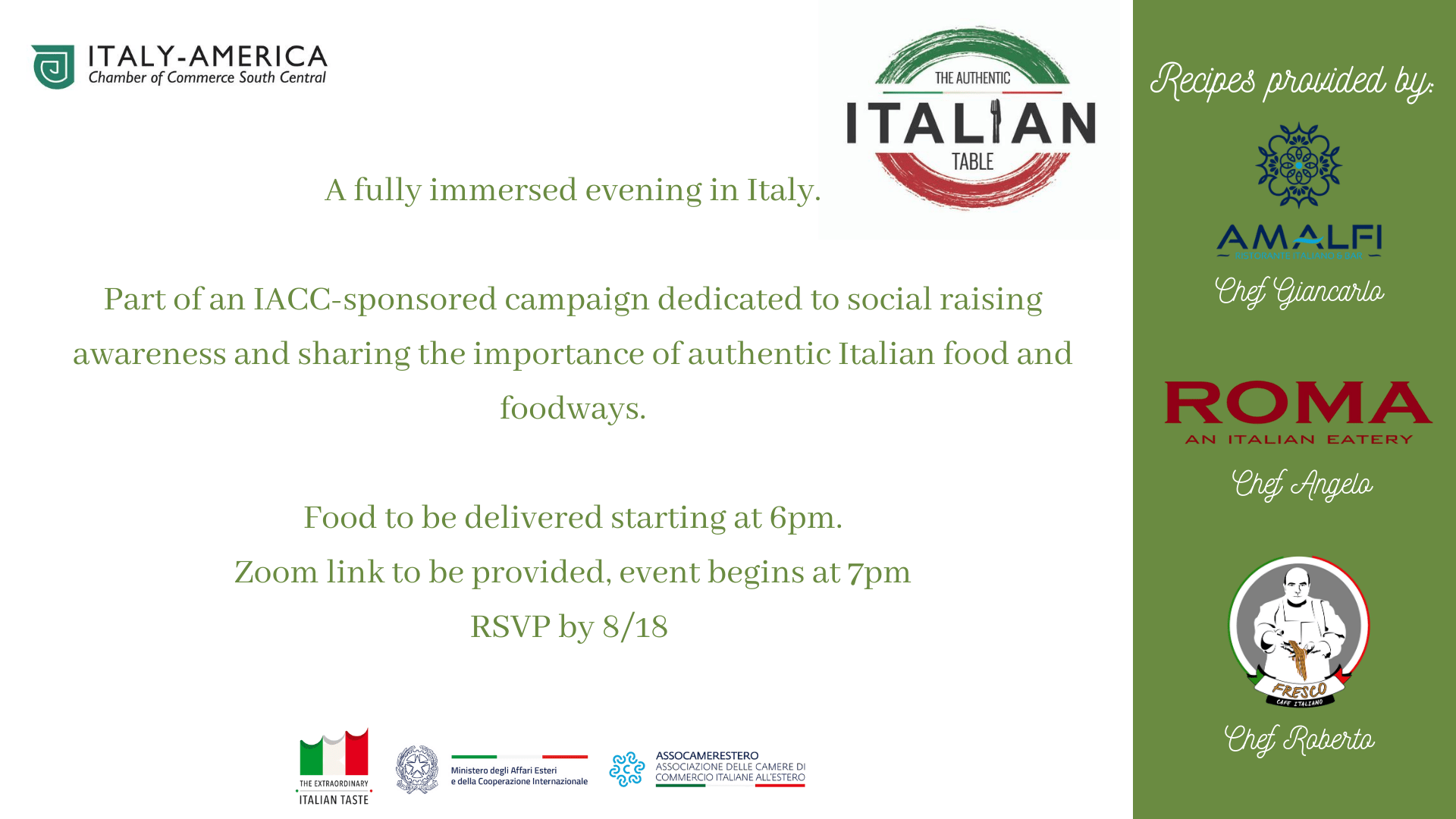 Authentic Italian Table Virtual Dinner True Italian Taste