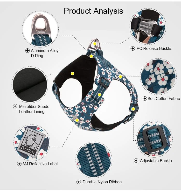 Truelove Floral Comfortable Pet Vest Truelove pet outdoor products