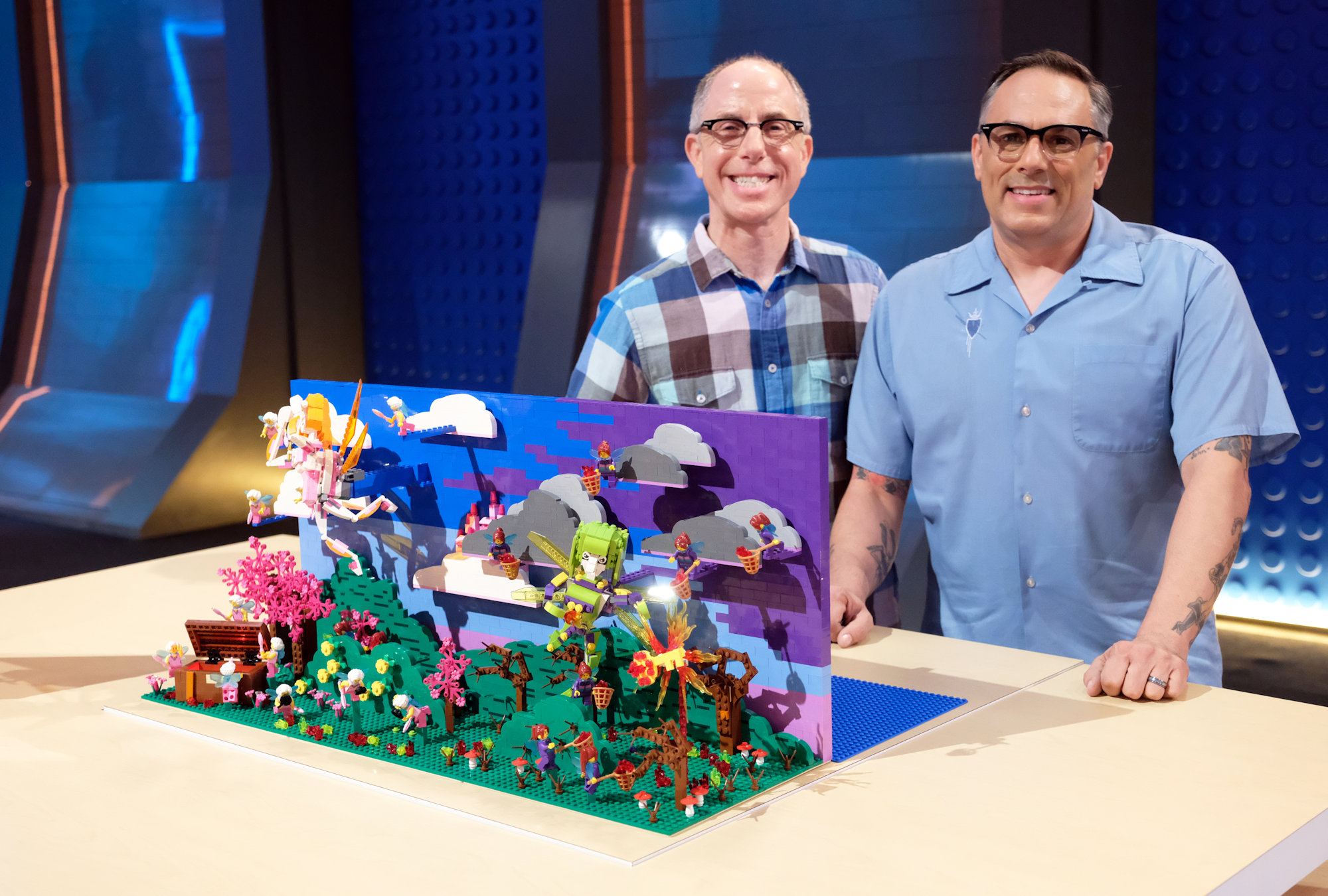Richard and Flynn built a fairy-tale for their Movie Genre (LEGO® Masters) challenge (©2020 FOX MEDIA LLC. CR: Ray Mickshaw/FOX).