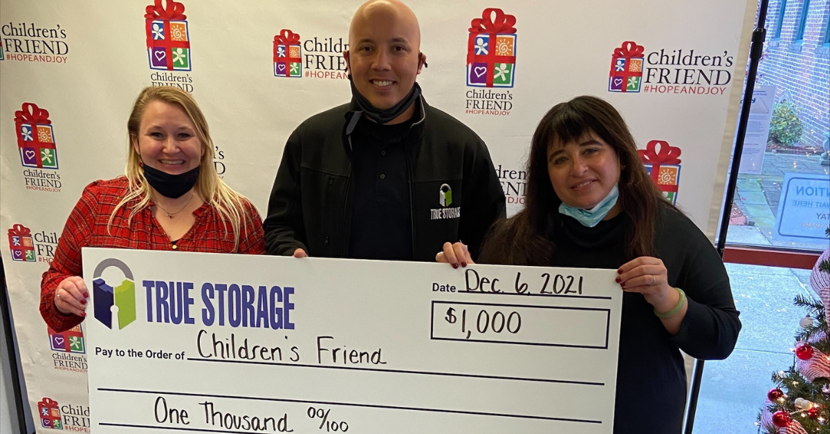 True Storage Donates 1,000 to Children's Friend True Storage