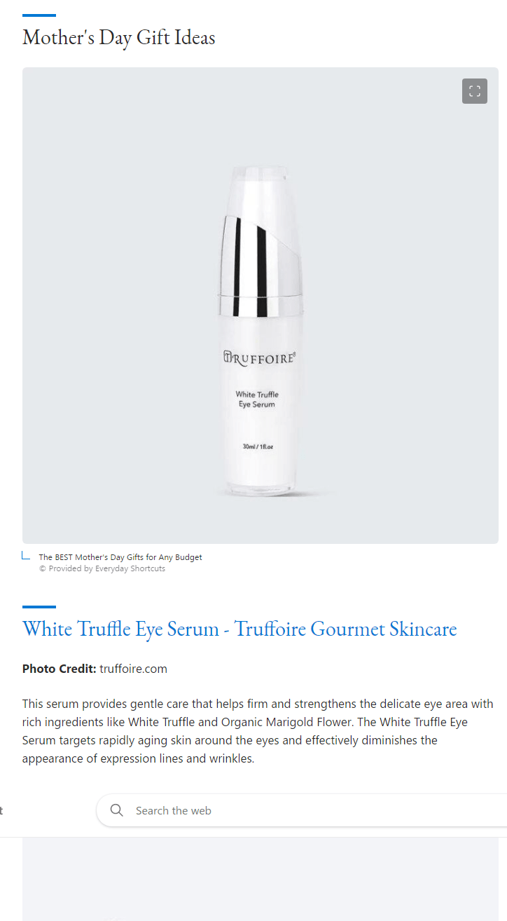 Microsft Start Truffoire Gourmet Skincare