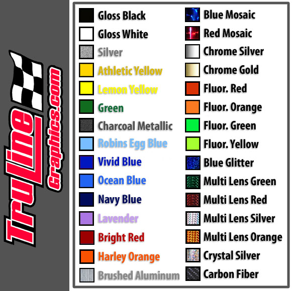 Legend Stock Car Numbers 2Colors Truline Graphics RC Racing Decals
