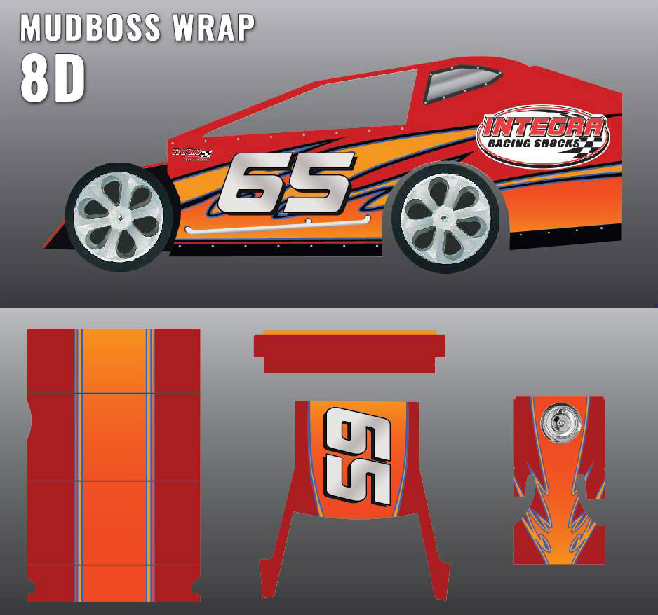 Salvas Mudboss Wrap 8 Truline Graphics RC Racing Decals Grills and Numbers