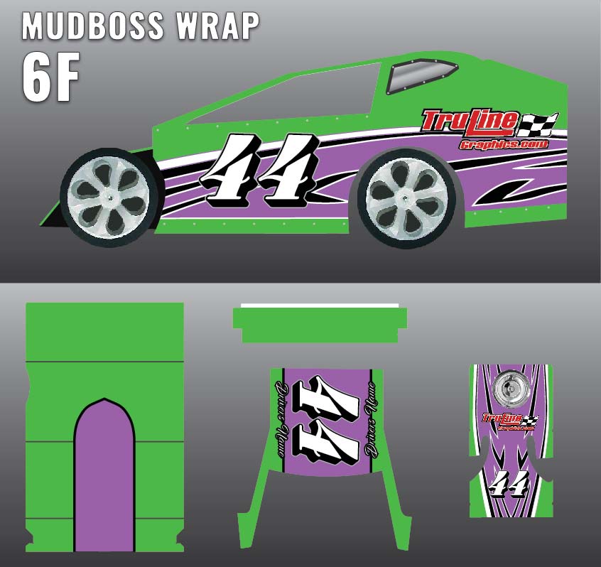 Salvas Mudboss Wrap 6 Truline Graphics RC Racing Decals Grills and Numbers