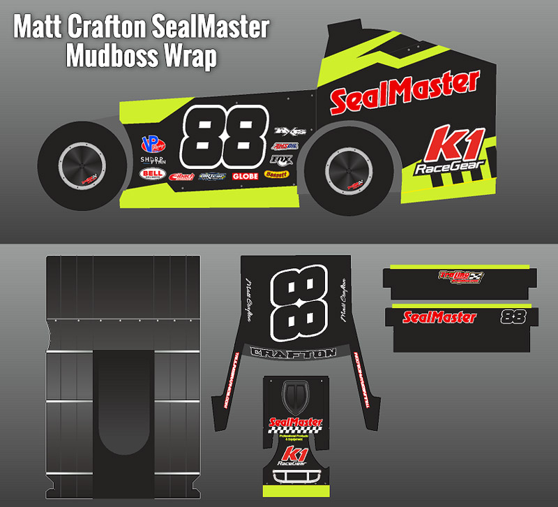 Salvas Mudboss Wrap 88 Matt Crafton Truline Graphics RC Racing Decals Grills and Numbers