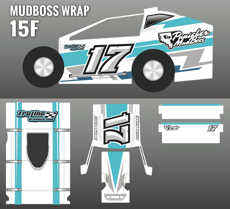 Salvas Mudboss Wrap 15 Truline Graphics RC Racing Decals Grills and Numbers