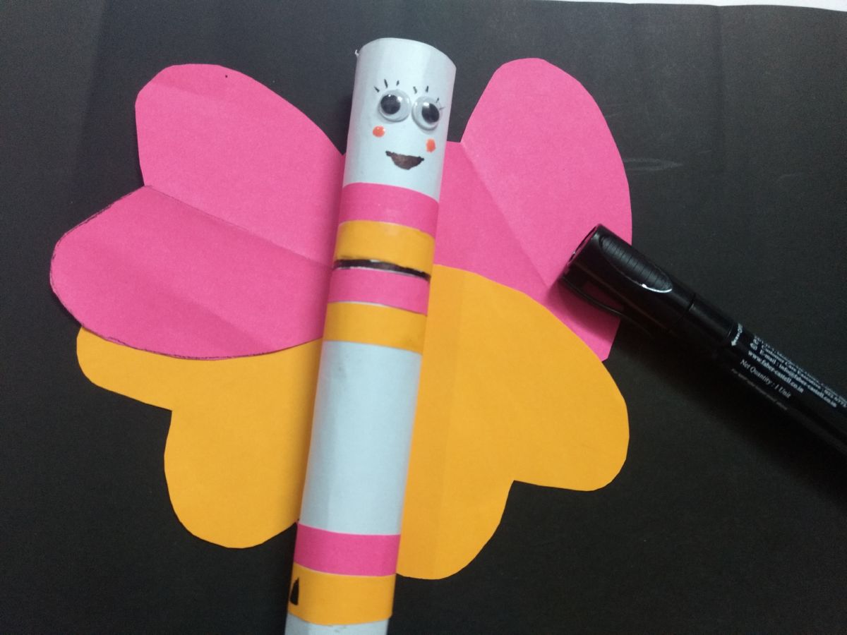 Quick n Easy Construction Paper Craft Neon Butterfly Finger Puppet