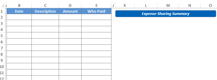 Shared Expense Calculator Download FREE Excel Template