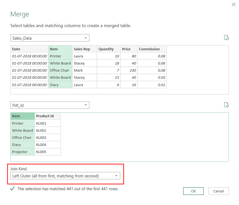 Merge data with excel
