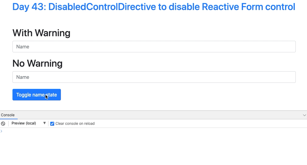 Disable a reactive form control using custom directive Trung Vo