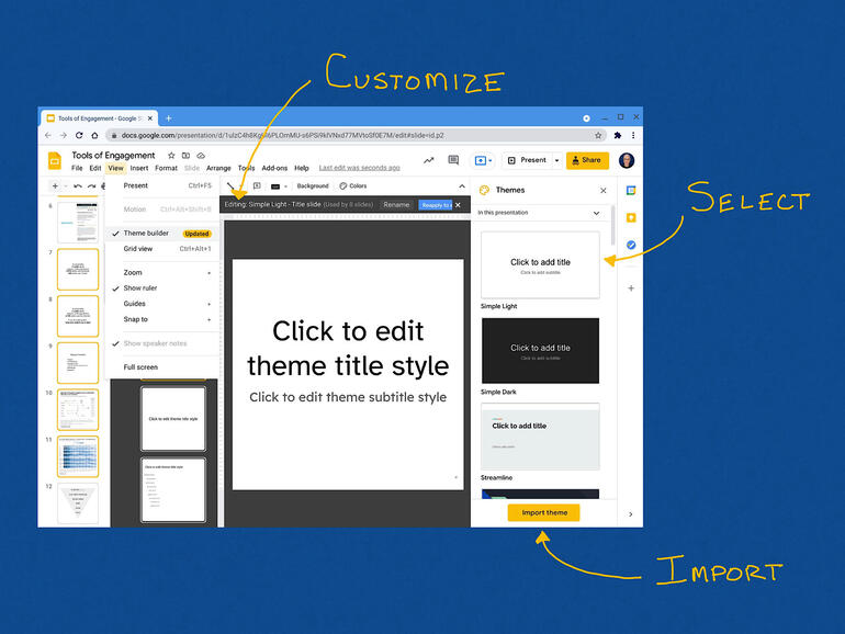 How to select, import and customize Google Slides themes Trust & Success