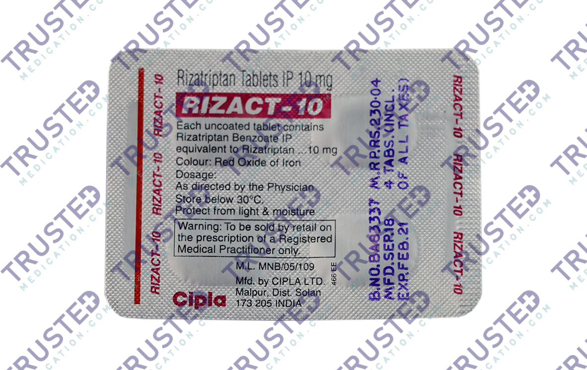 Buy Rizact Online (Rizatriptan) Uses, Dosage, Side Effects & Price