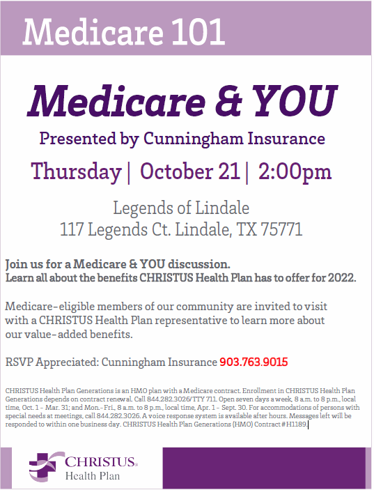 CHRISTUS Healthplan Medicare & YOU Event October 21st, 2021