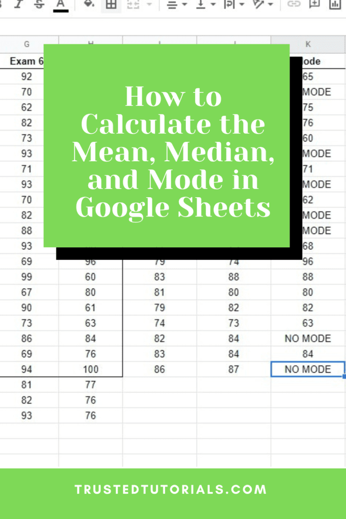 How to Calculate the Mean, Median, and Mode in Google Sheets
