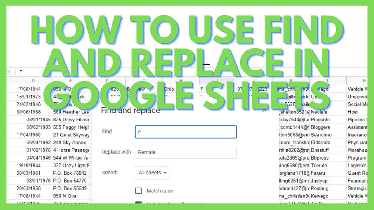How to Use Find and Replace in Google Sheets