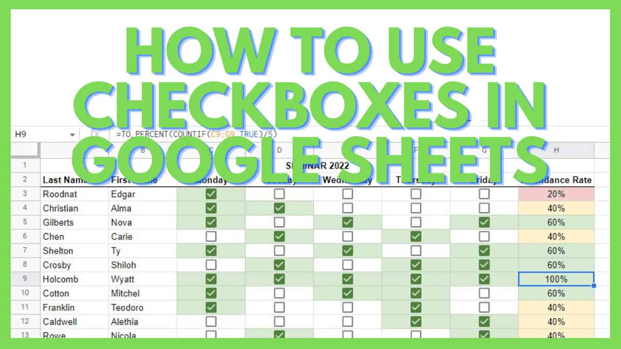 How to Use Checkboxes in Google Sheets