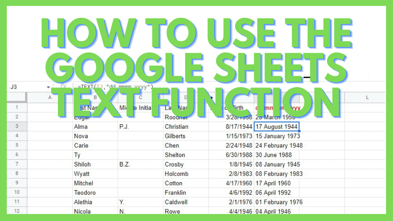 How to Use the Google Sheets TEXT Function