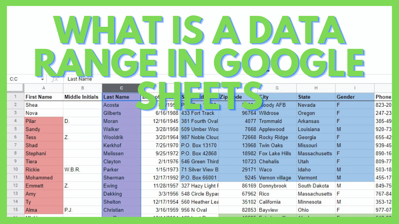 What is a Data Range in Google Sheets