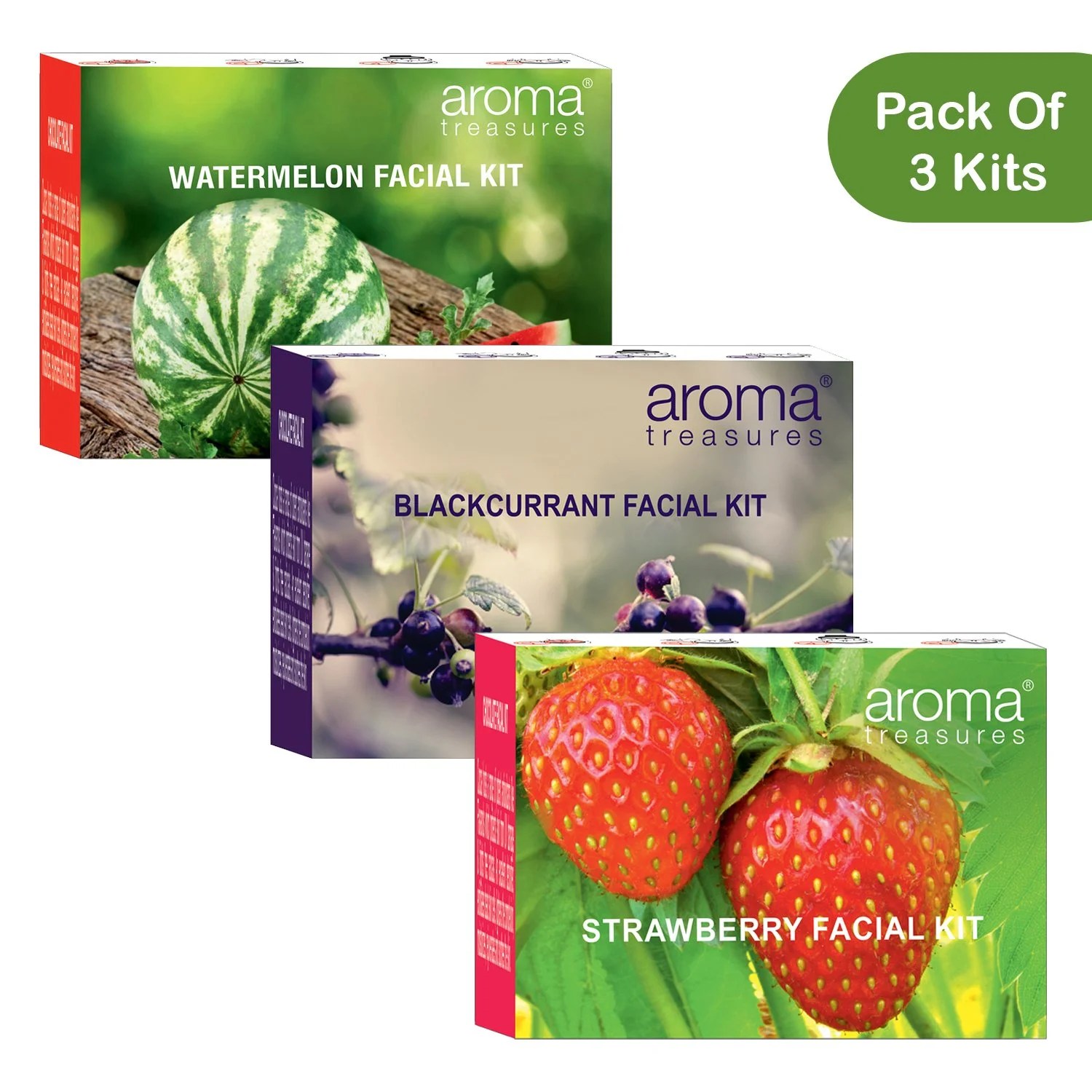 Fruit facial kits combo ( Watermelon, Strawberry & Blackcurrant Kit