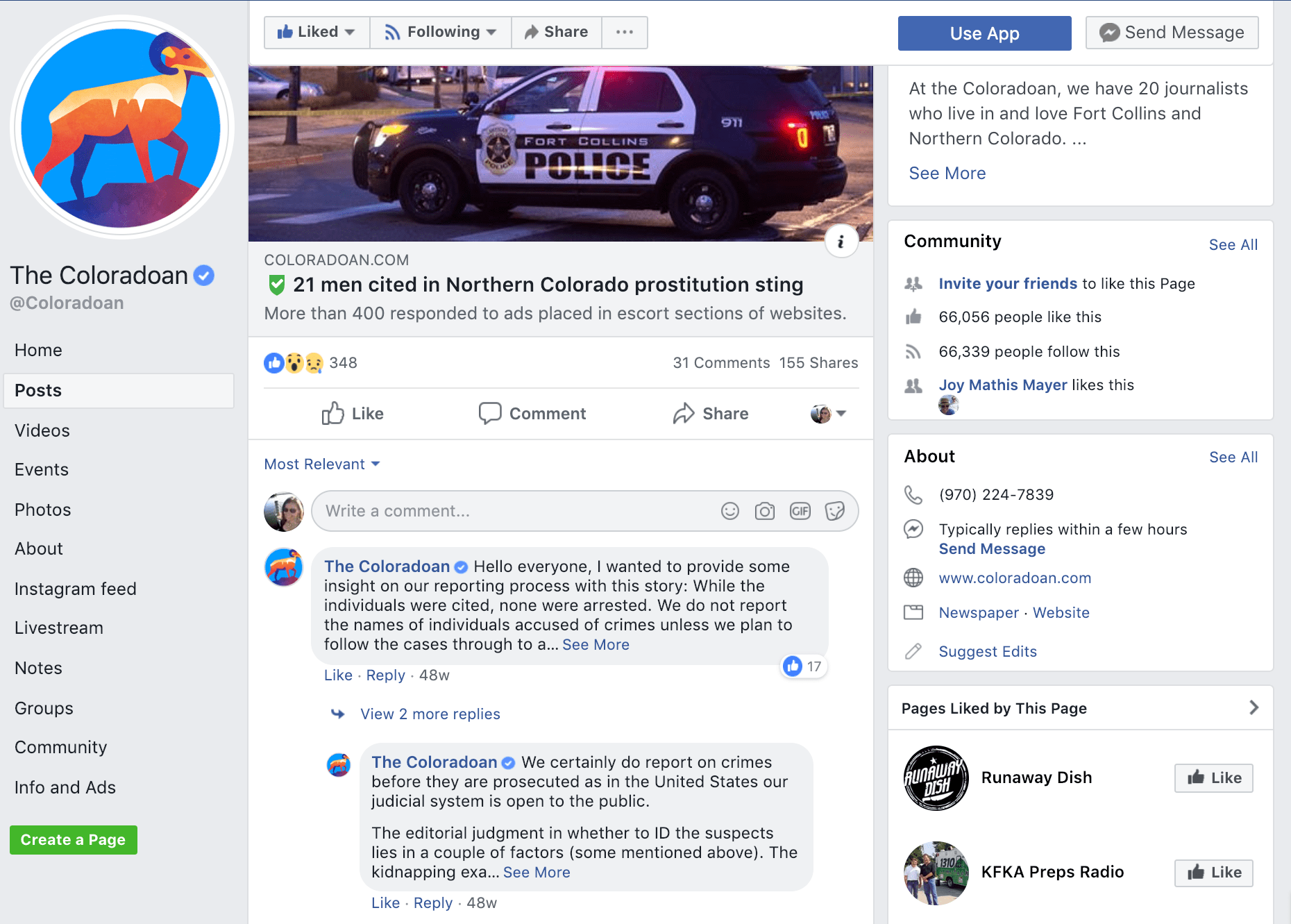 Explaining Coverage Decisions on Facebook Crime Trusting News
