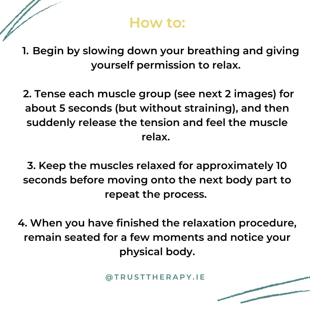 Grounding technique Progressive Muscle Relaxation (PMR) Trust Therapy