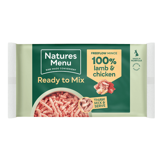 Natures Menu Raw Dog Food 100 Lamb & Chicken Free Flow Mince 2kg