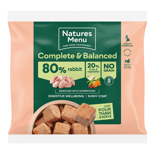 Natures Menu Raw Dog Food 80 Rabbit Raw Nuggets 1kg Trusty Pet