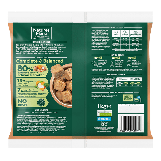 Natures Menu Raw Dog Food 80 Sustainably Sourced Salmon & Chicken