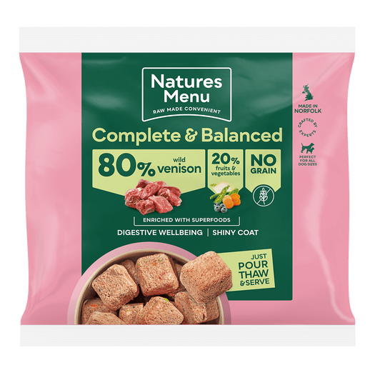 Natures Menu Raw Dog Food 80 Wild Venison Raw Nuggets 1kg Trusty