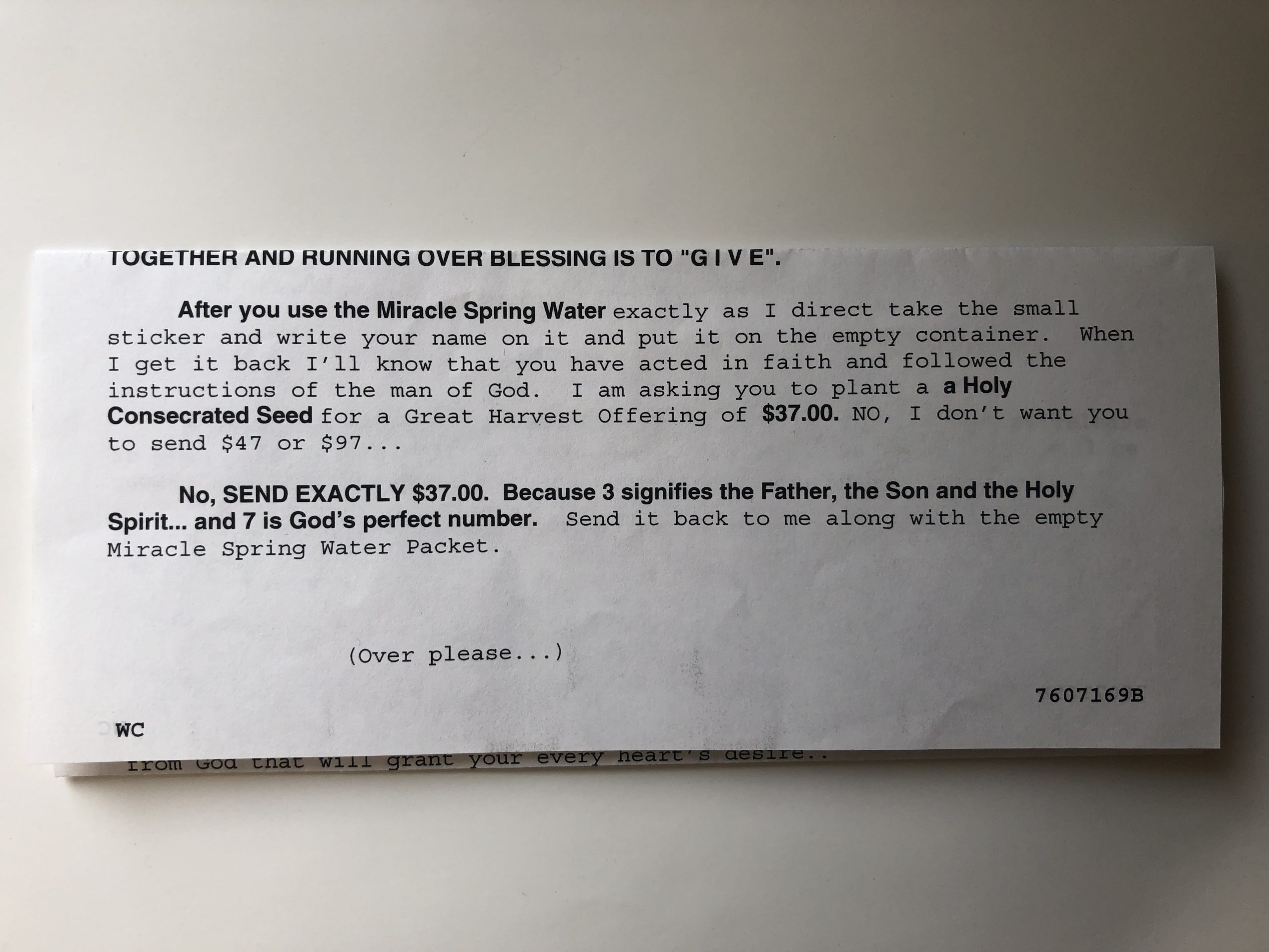 Peter Popoff's 'Miracle Spring Water' Truth In Advertising