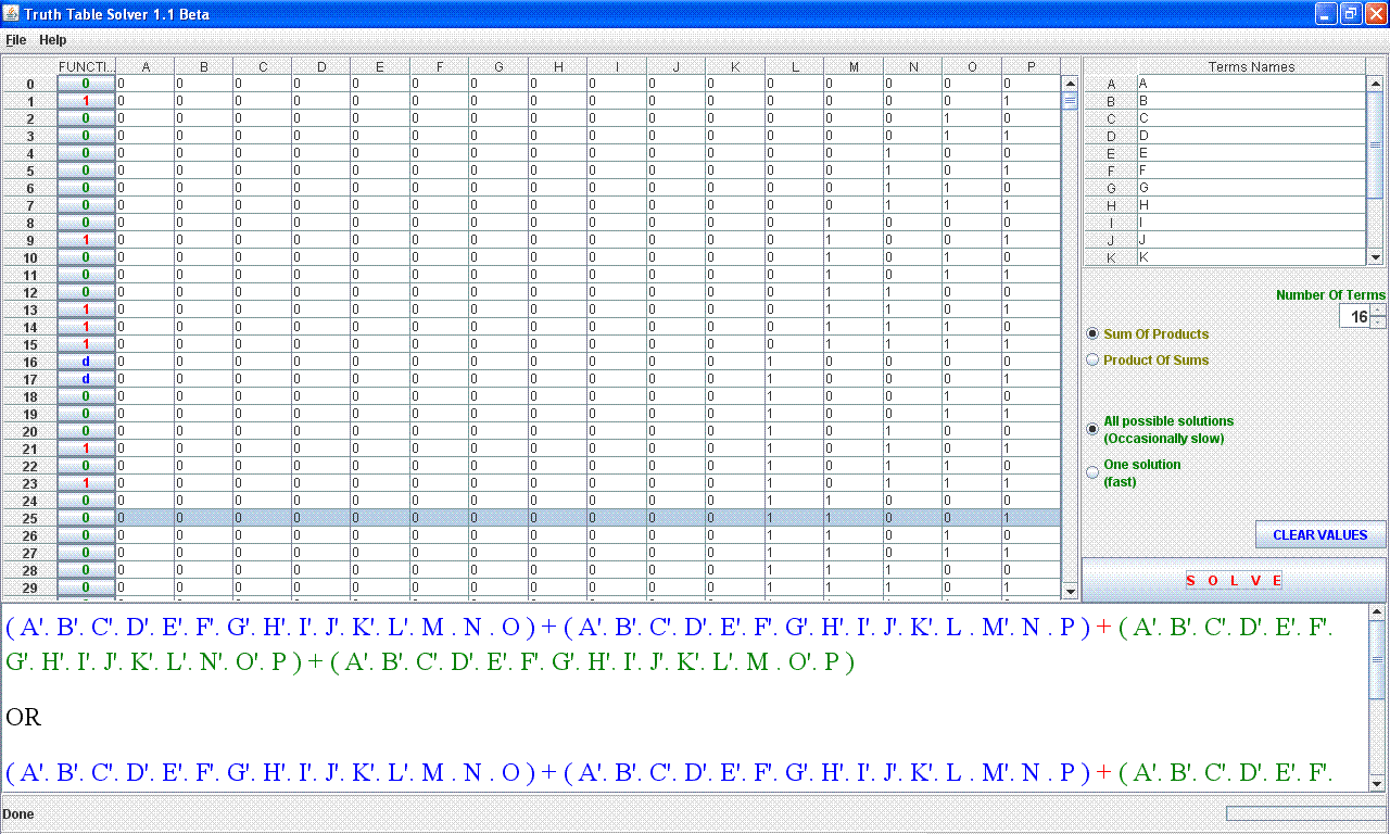 Truth Table Solver