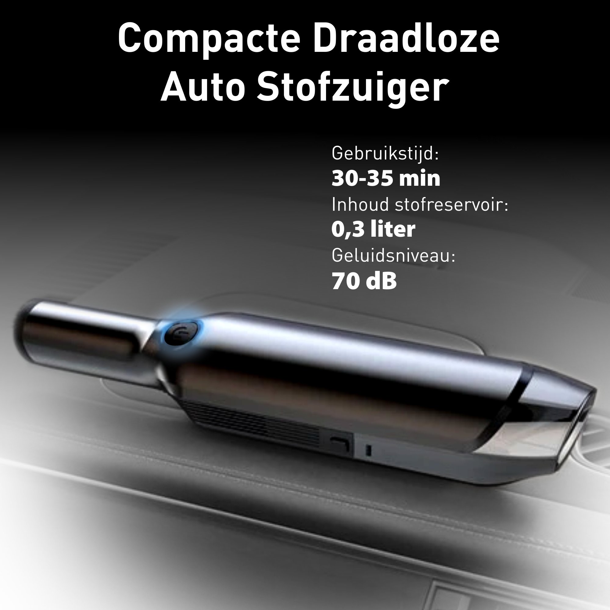 DuzzaFree Mini Car Vacuum Cleaner Cordless and Portable TruTronica