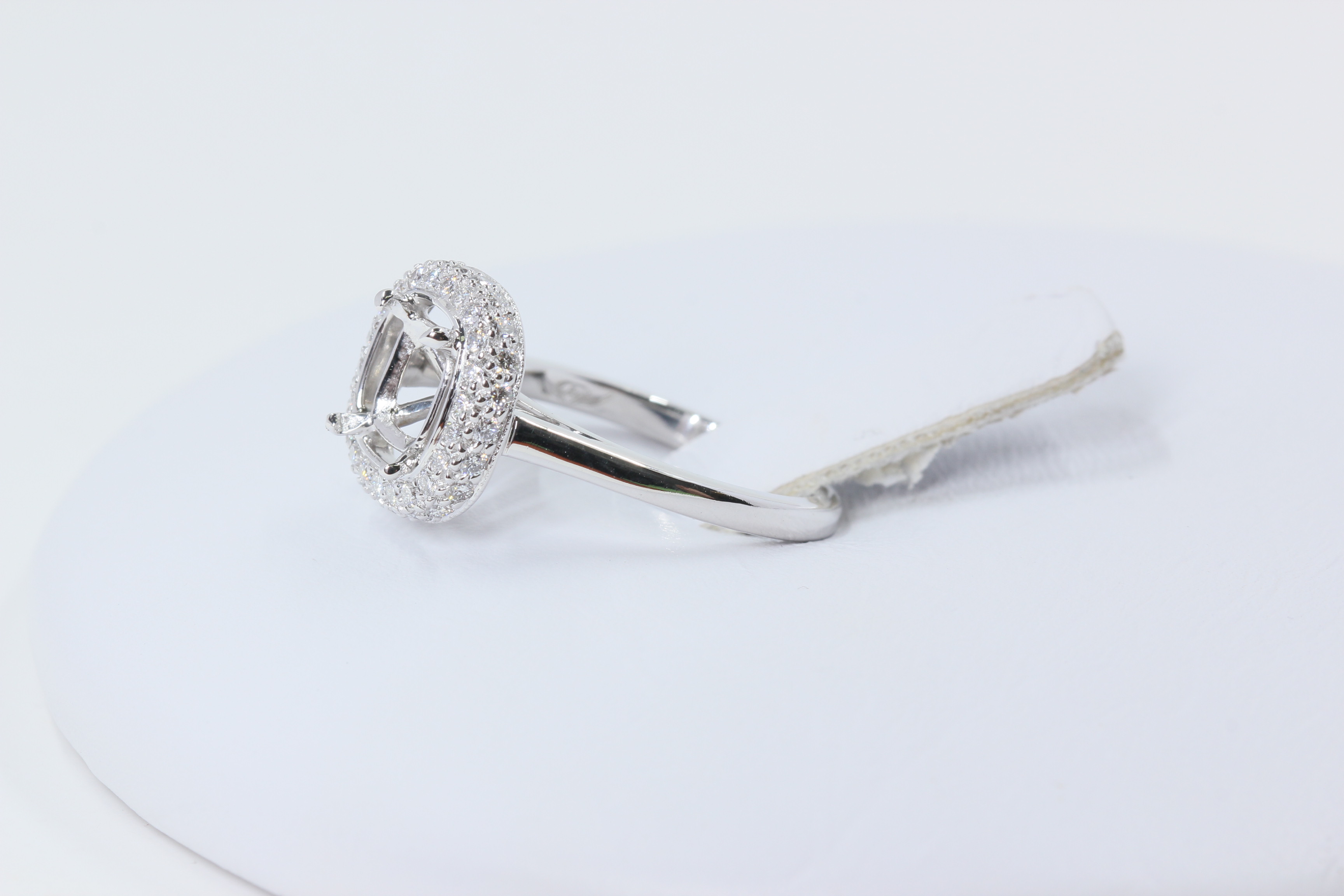 1/2 Carat TW Diamond Pave Engagement Ring Halo Setting in Platinum eBay