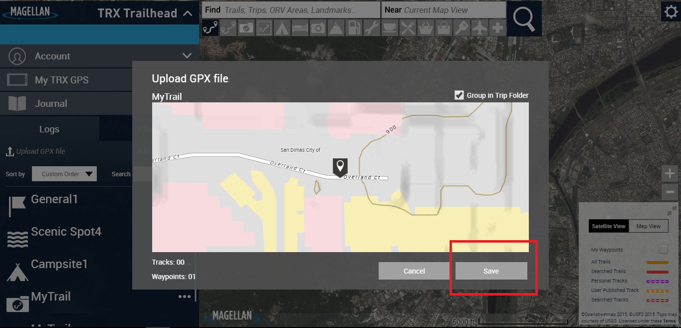 Import GPX files on Magellan TRX Support