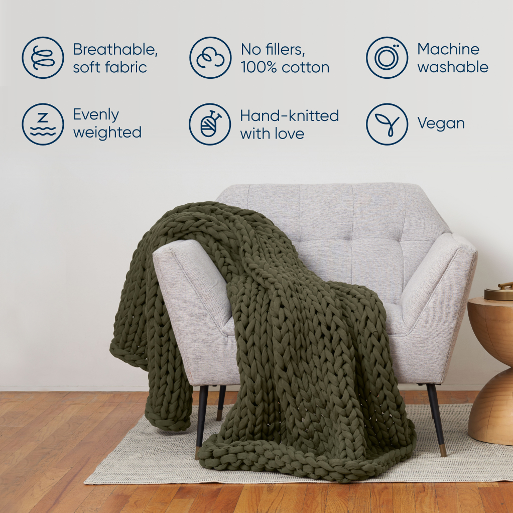 Knitted Weighted Blanket made Of Organic Cotton Cotton Napper