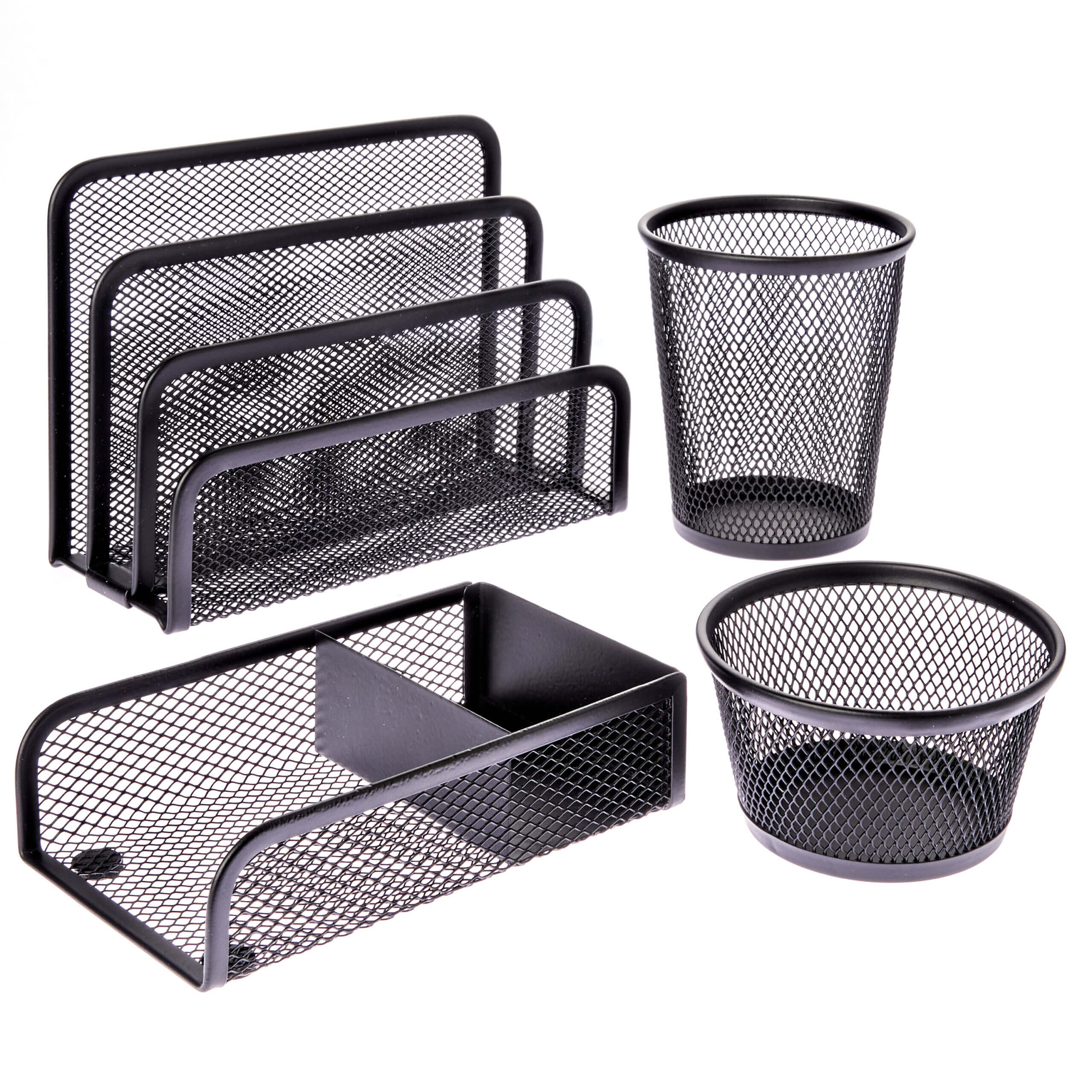 4 in 1 Desk Organizer Set, Pencil Cup, Clip and Stick Note Holder