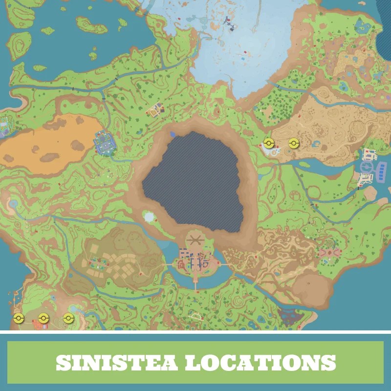 Sinistea Chip Locations & Map Where to Farm in Pokemon Scarlet and