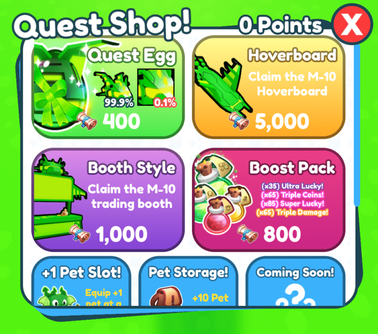 Pet Simulator X Quest Shop Guide All Quests & Howto Complete Them