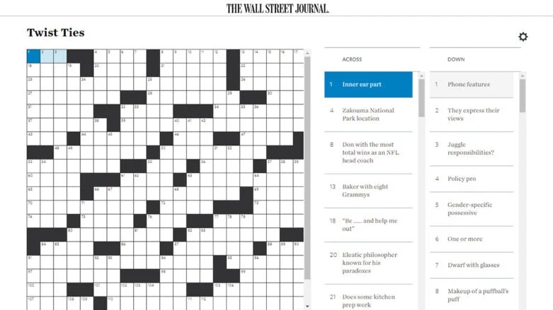 WSJ Crossword Answers Today [UPDATED] - Try Hard Guides