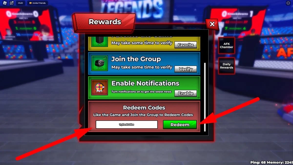 How To Redeem Codes In MMA Legends Roblox