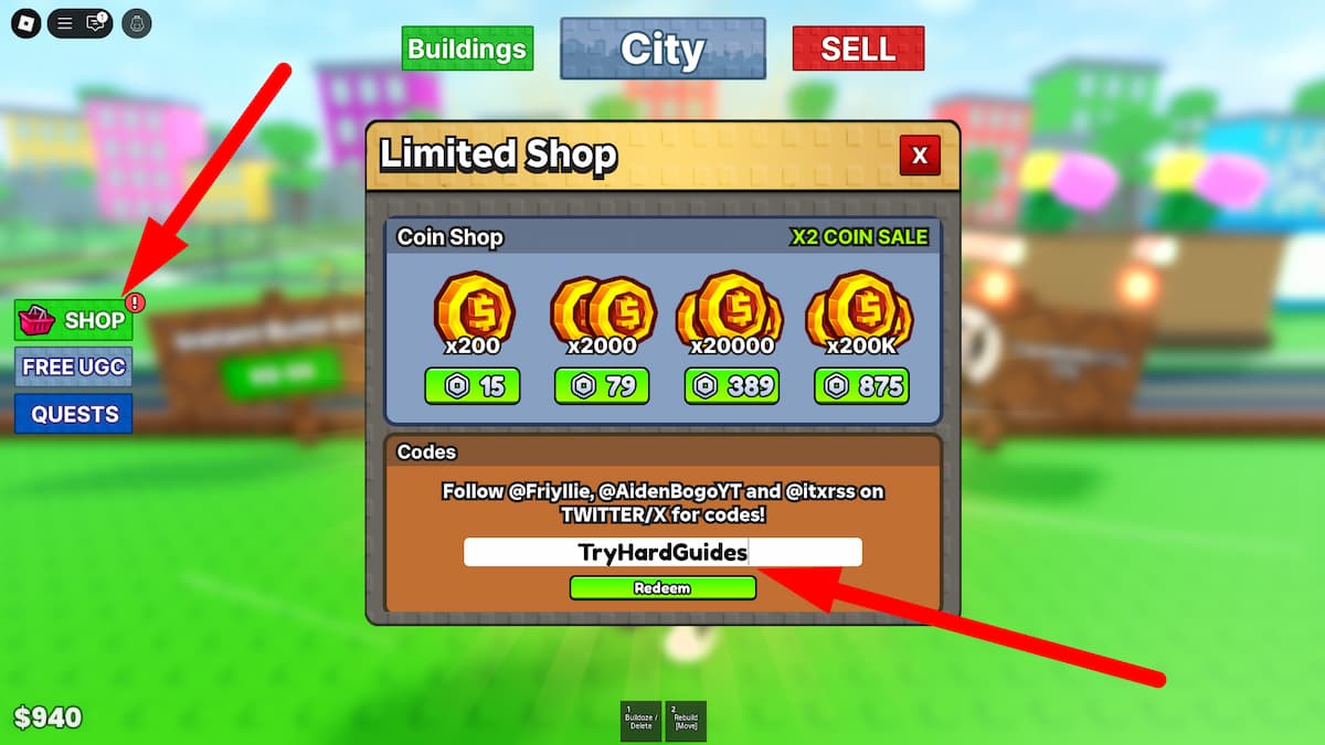 How To Redeem Codes In Build A City Roblox