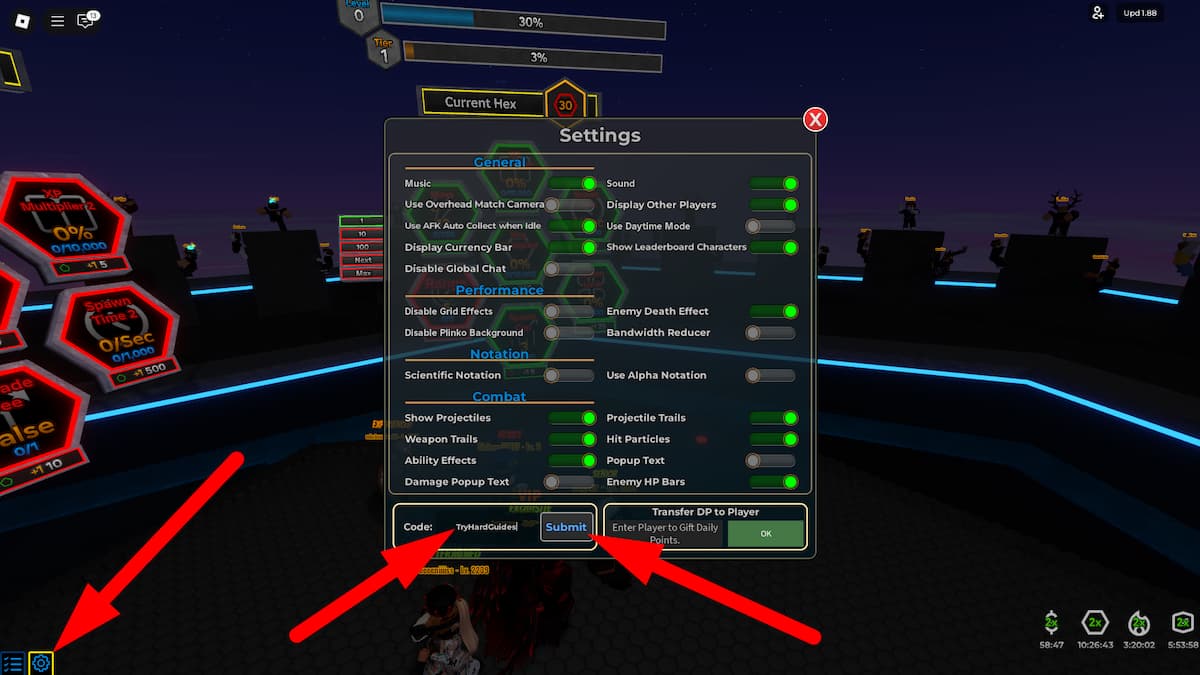 How To Redeem Codes In Hex Incremental Roblox