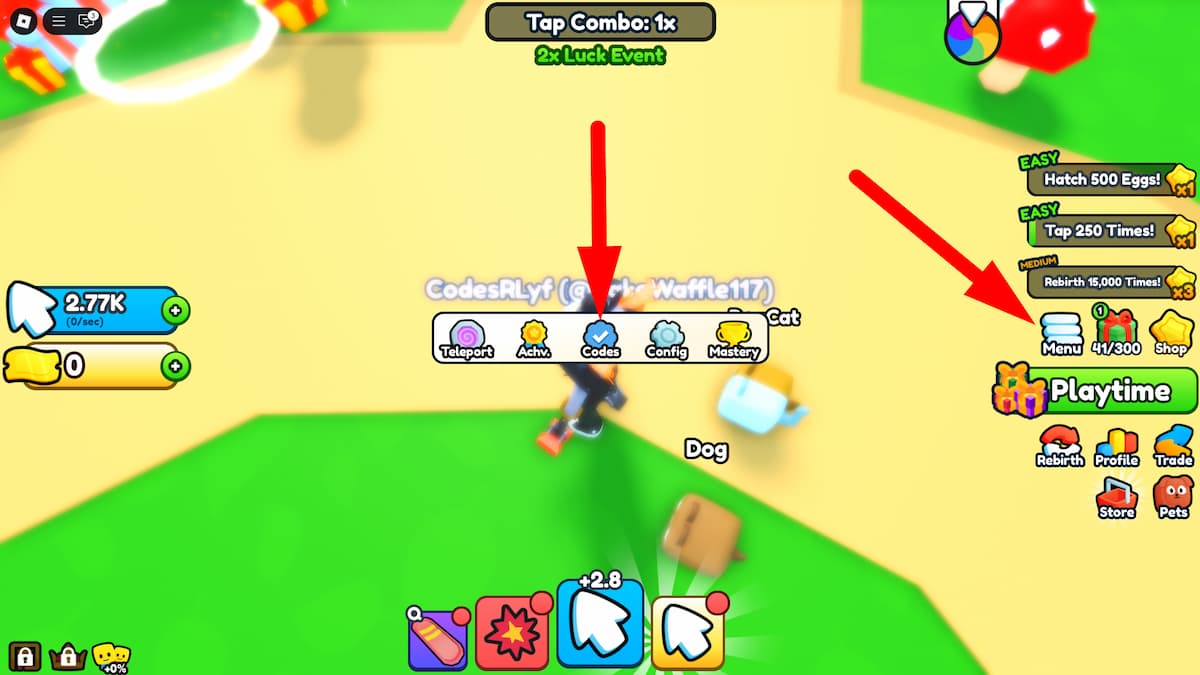 How To Redeem Codes In Tapping Infinity Roblox