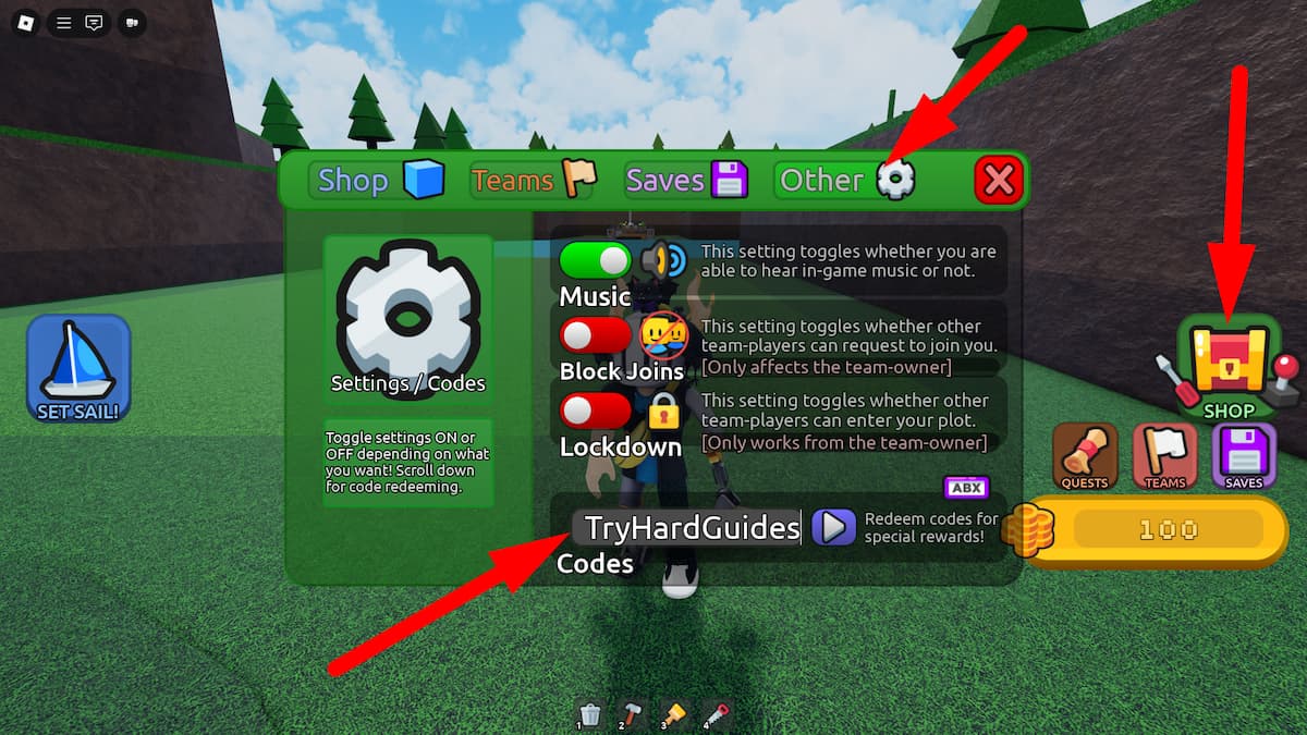 How To Redeem Codes In Building Boats Roblox