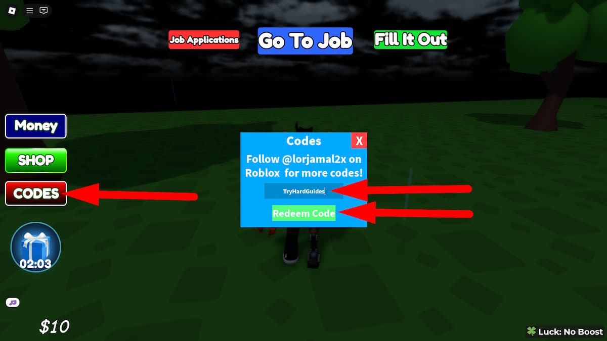 How To Redeem Codes In Grow A Job Application Roblox