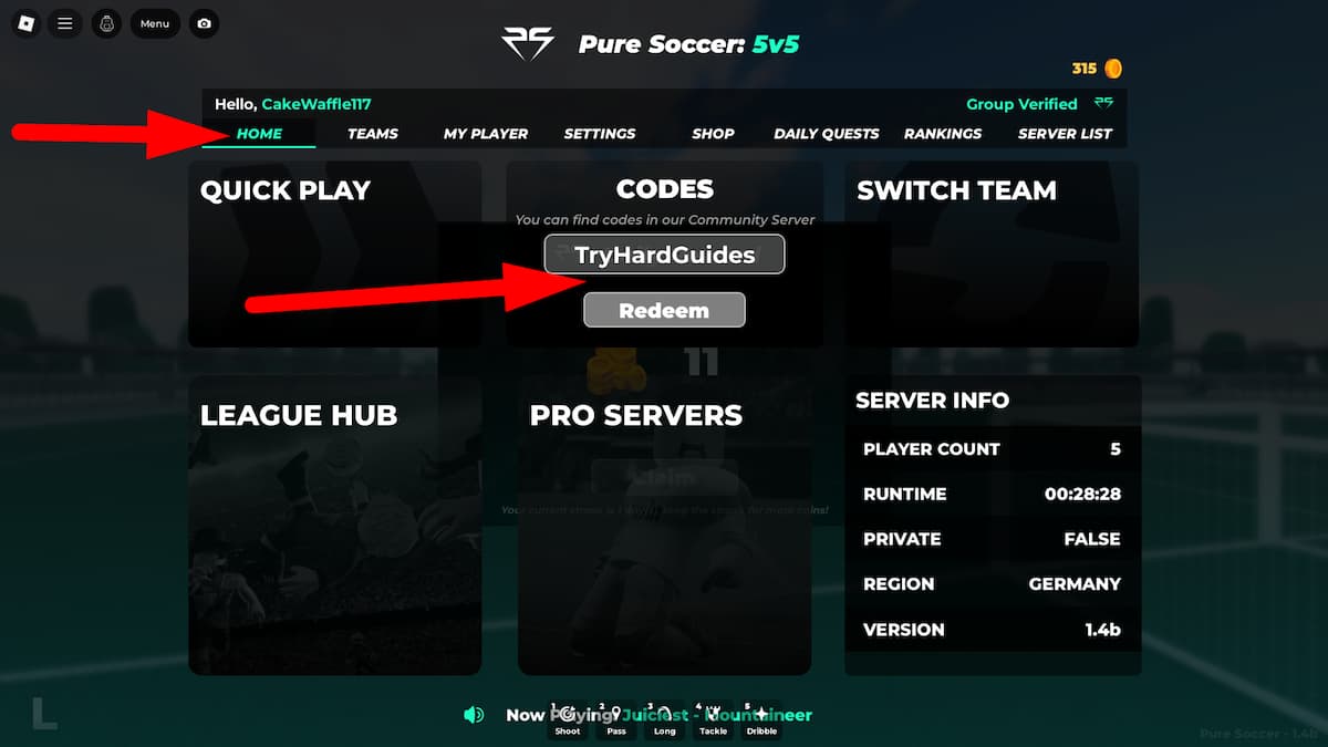 How To Redeem Codes In Pure Soccer Roblox