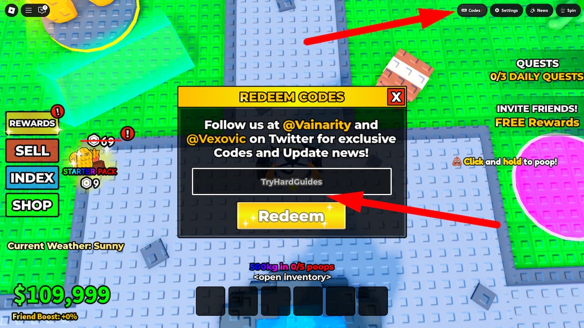 How To Redeem Codes In Poop A Brainrot Roblox